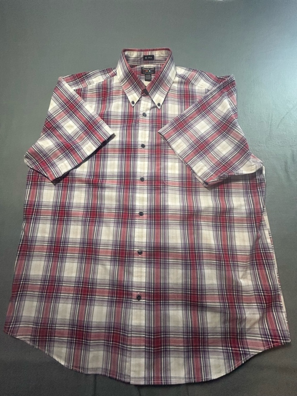 Alexander Julian Short-Sleeve Plaid Button-Down Shirt - Red & White